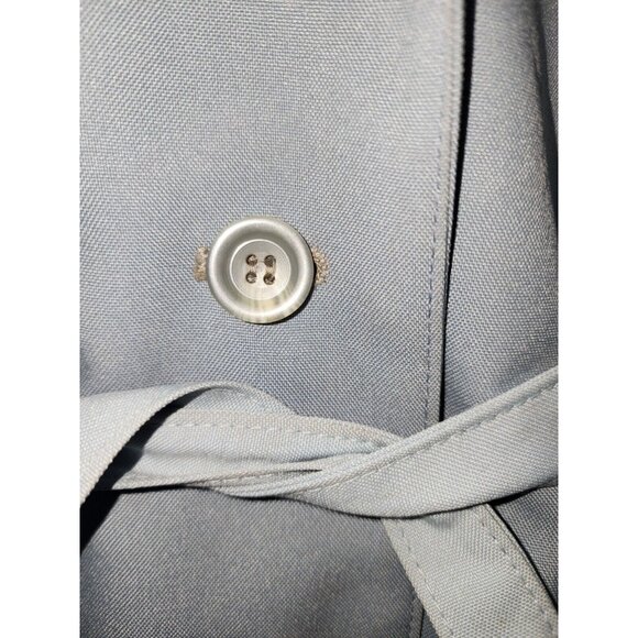 Vintage Bonders Women's Trench Long Coat Ice Blue Gray Size Large Pockets - Picture 5 of 14